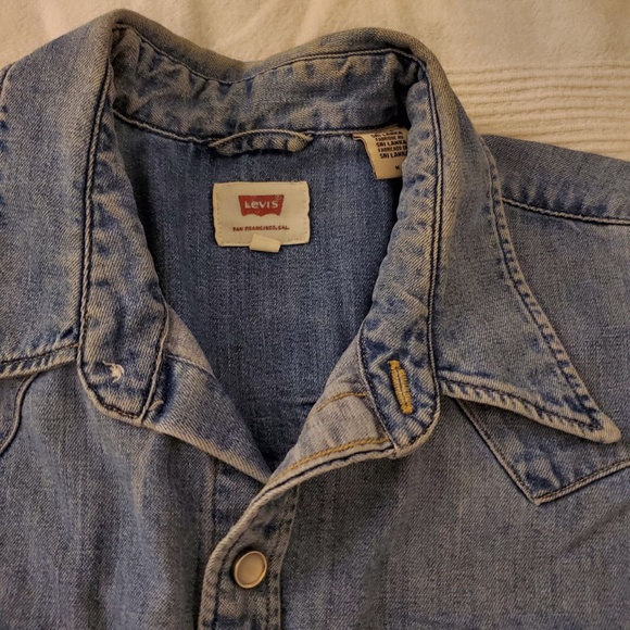 Levi's Barstow Western Snap Button Down Shirt - Stone Wash - Picture 8 of 15